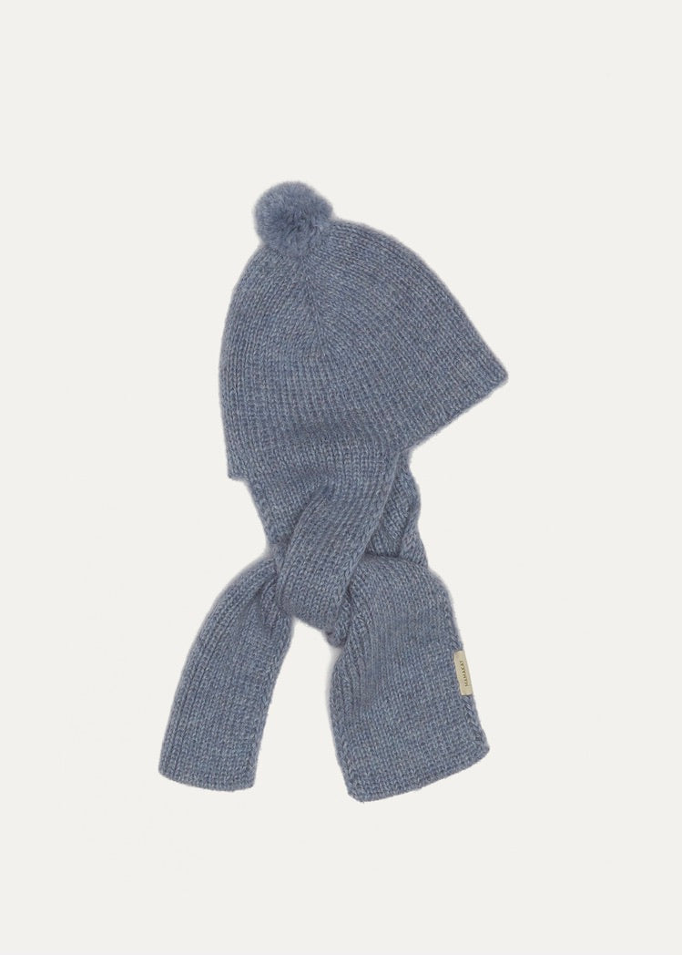 <tc>Mini Fidela blue - 100% baby alpaca hoodie</tc>